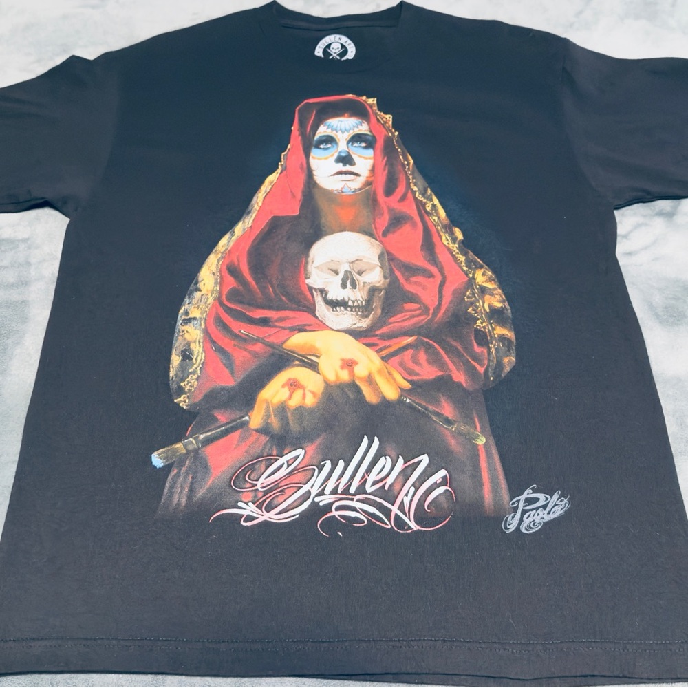 Sullen Art Collective Badge Series Mens Large Shirt Paolo Acuna Dual Sided Black